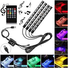 Kit Luces LED RGB Interior Auto Control App Millones de Colores