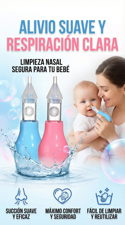 Aspirador Nasal Silicona Bebé Antirreflujo Sin BPA Recién Nacido