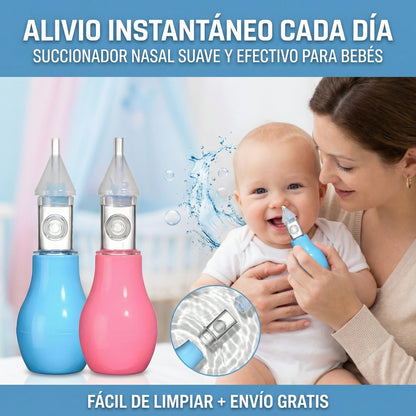 Aspirador Nasal Silicona Bebé Antirreflujo Sin BPA Recién Nacido